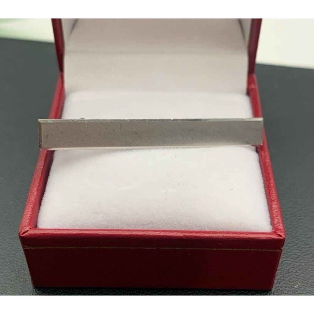 Vintage Krementz Timeless Brushed Silver‎ Tone Tie Clip Signed